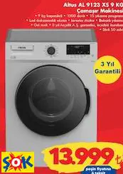 ALTUS AL 9123 XS 9 KG ÇAMAŞIR MAKİNESİ ALTUS AL 9123 XS 9 KG ÇAMAŞIR MAKİNESİ